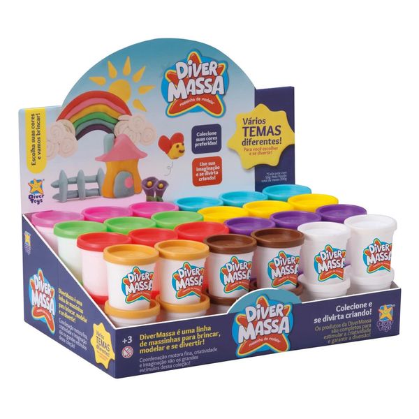 Massa de Modelar Infantil Divertoys 1 Pote - Item Sortido
