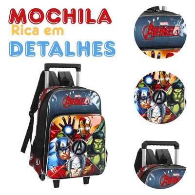Mochila De Carrinho Avengrs Preto Luxcel Ic39766ag0600un