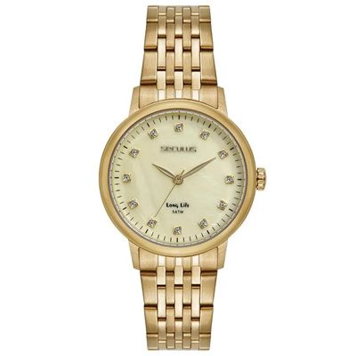 Relógio Seculus Feminino Ref: 77331lpsvda1 Casual Aço Dourado