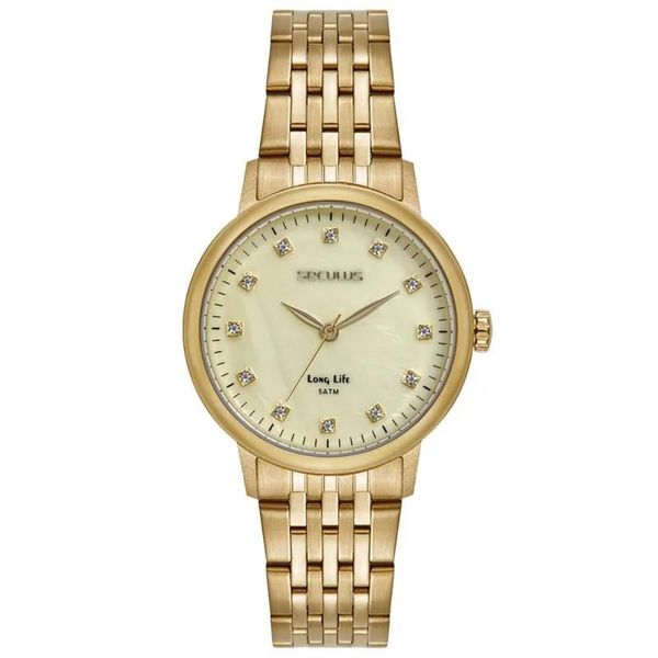 Relógio Seculus Feminino Ref: 77331lpsvda1 Casual Aço Dourado
