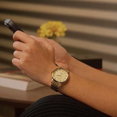Relógio Seculus Feminino Ref: 77331lpsvda1 Casual Aço Dourado