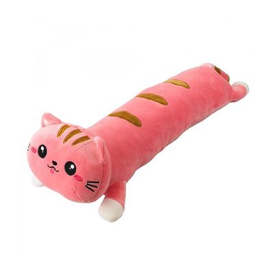 Almofada de Pelúcia Gato Rosa Mostrando a Língua 60cm