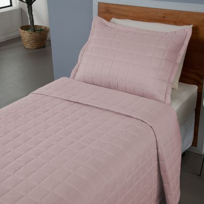Kit Cobre Leito Matelado Dupla Face Soft 2 Peças Solteiro 100% Poliéster - Rosê