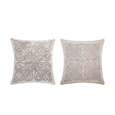 Capa Para Almofada Grécia 1 Peça 45cm x 45cm 60% Algodão / 40% Poliéster Tecido Jacquard Com Zíper - Cáqui