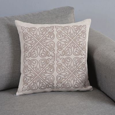 Capa Para Almofada Grécia 1 Peça 45cm x 45cm 60% Algodão / 40% Poliéster Tecido Jacquard Com Zíper - Cáqui