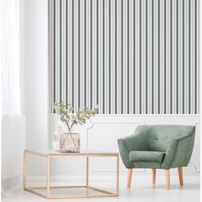 Papel de Parede Essential Listras Azul Com Verde ES98161