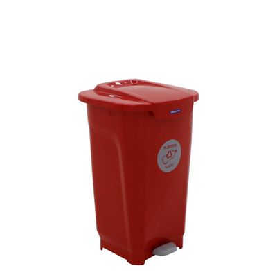 Lixeira Tramontina T-Force Coleta Seletiva Plástico em Polipropileno Vermelho 50 L