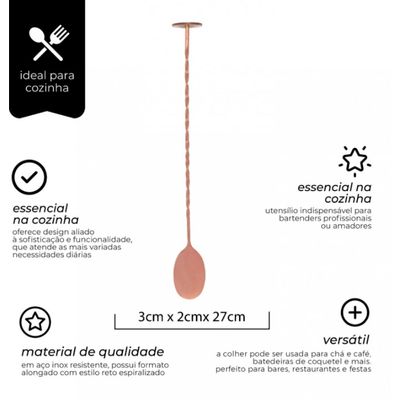 Kit 2 Colher Bailarina revestimento de bronze 27 cm - Mimo