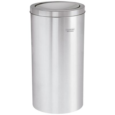 Lixeira Inox Tramontina Swing com Acabamento Polido e Tampa Basculante 20 L