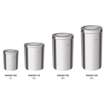 Lixeira Inox Tramontina Swing com Acabamento Polido e Tampa Basculante 20 L