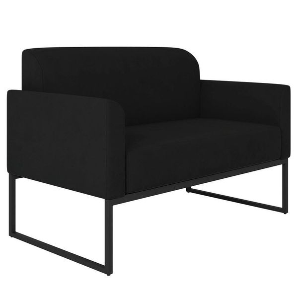 Poltrona Namoradeira 2 Lugares Industrial Preta S07 Preto