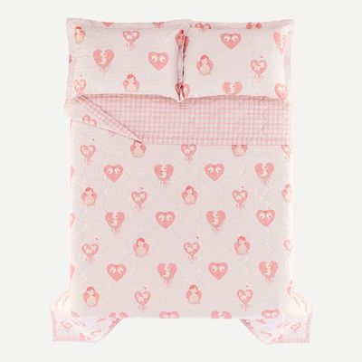 Colcha Infantil Casal Karsten com Porta-travesseiro 200 Fios Ameli Solteiro / Rosa