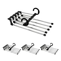 Cabide Dobravel Multiuso 5 Em 1 Organizador Calças Kit 4 Unidades