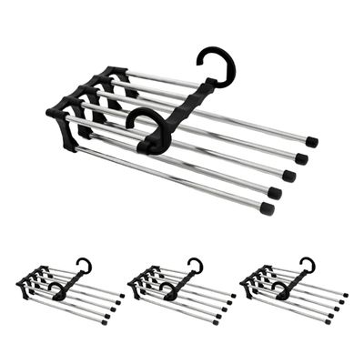 Cabide Dobravel Multiuso 5 Em 1 Organizador Calças Kit 4 Unidades