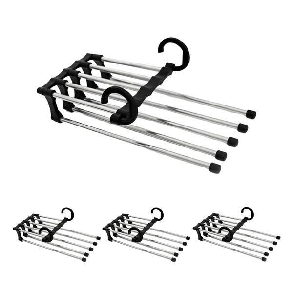Cabide Dobravel Multiuso 5 Em 1 Organizador Calças Kit 4 Unidades