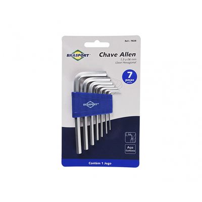Chave Allen Brasfort Jgo 7pcs 1,50-6,0mm Blister 7828