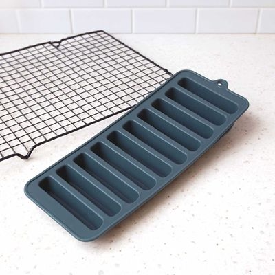 Forma de Gelo Silicone Palito Cinza Freezer Bebidas Drinks