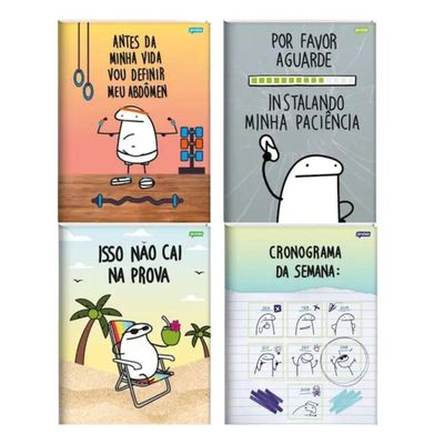 Caderno Brochura Pequeno Capa Dura 1/4 80 Folhas Flork Jandaia Estampa 4
