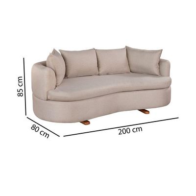 Sofa 4 Lugares Linho M-204 2m Living Estofados Martins Linho Bege