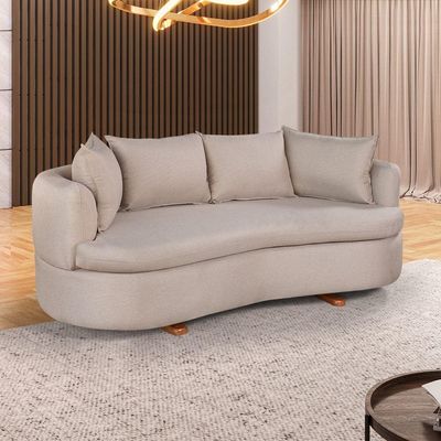 Sofa 4 Lugares Linho M-204 2m Living Estofados Martins Linho Bege