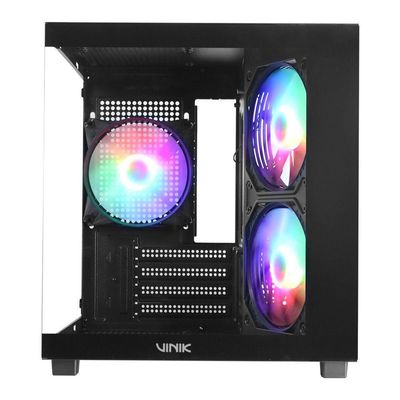Gabinete Gamer Vinik G-cube Preto Vidro Temperado C- 3 Fans