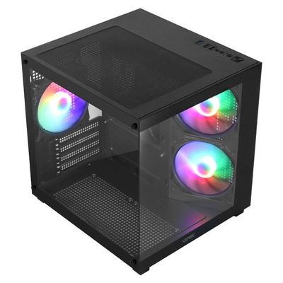 Gabinete Gamer Vinik G-cube Preto Vidro Temperado C- 3 Fans