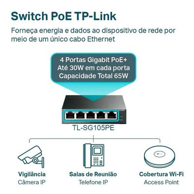 Switch Gigabit Easy Smart 5p 4poe Tl-sg105pe