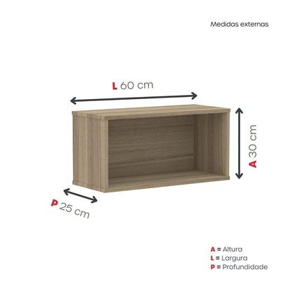 Nicho De Parede 300x600mm Noce Naturalle