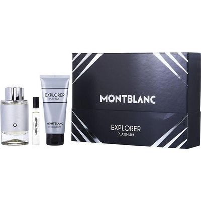 Perfume Masculino Mont Blanc Explorer Platinum Edp Spray 100 ml&gel Banho 7 Mini