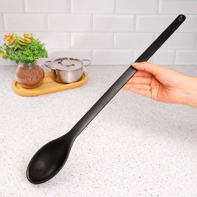 Colher Profissional Cabo Longo Polipropileno Preta 45cm