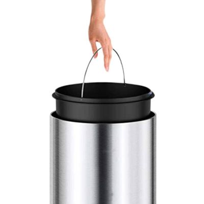 Lixeira Automática Redonda Inox Preto 40 Litros com Sensor