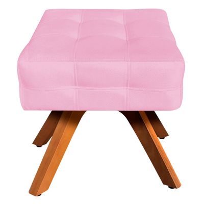 Puff Decorativo Base Giratória Karen Suede Rosa - Gran Belo