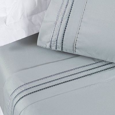 Jogo de Cama Allegra Queen 04 Peças - Cinza Geada