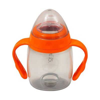 Copo Com Alça E Bico De Silicone 220ml Laranja - Clingo
