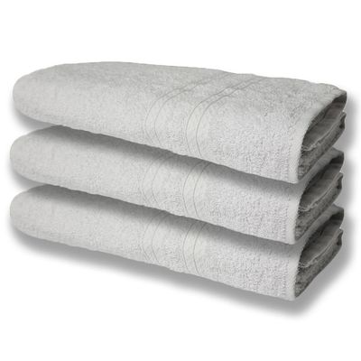5 Toalhas Super Felpudas Grande e Grossa Algodão 80x150 Itália Soft Beka - Branco/Cinza
