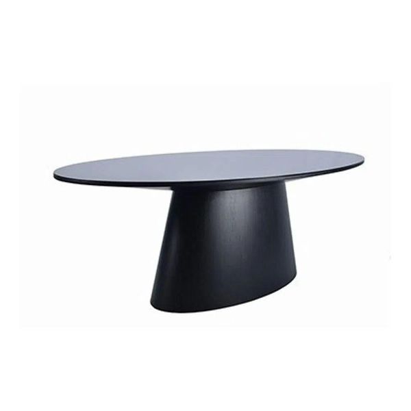 Mesa De Jantar Cone Oval 160x90Cm Laqueada Preto Mesa De Jantar Cone Oval 160x90Cm Laqueada Preto