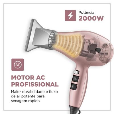 Secador De Cabelos Mondial Juliette SCP-JU-01 Rosê 110V