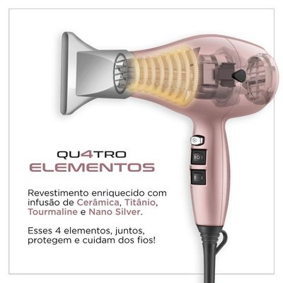 Secador De Cabelos Mondial Juliette SCP-JU-01 Rosê 110V