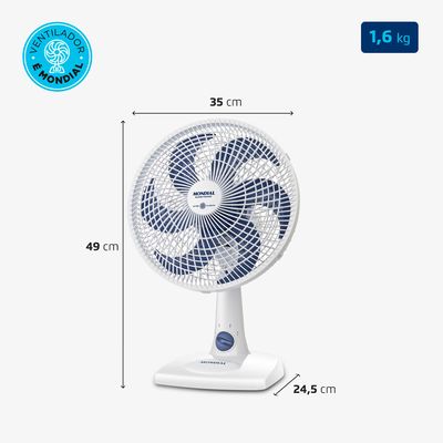 Ventilador de Mesa Mondial 6 Pás Super Power Branco VSP-30-W - 30cm 127V