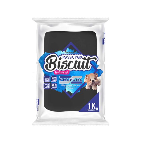 Massa para Biscuit Polymetal 1kg Preto Massa para Biscuit Polymetal 1kg Preto