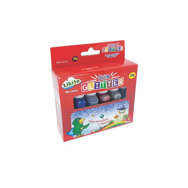 Cola Lyke Colorida Glitter com 06 Cores Vibrantes 25g