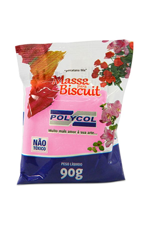 Massa para Biscuit Polymetal 90g Rosa