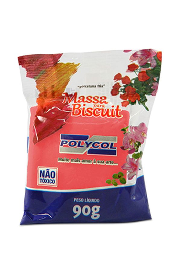 Massa para Biscuit Polymetal 90g Vermelho