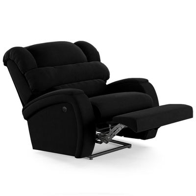Poltrona Do Papai Reclinável Kalie Power Elétrica Usb Fh9 Veludo Preto - Mpozenato