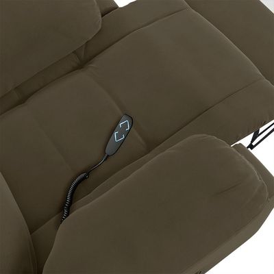 Poltrona Do Papai Reclinável Pietra Elevação Lift Elétrico Fh9 Veludo Capuccino - Mpozenato