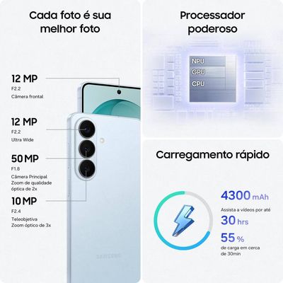Smartphone Samsung Galaxy S26 5G Tela 6.3 Branco