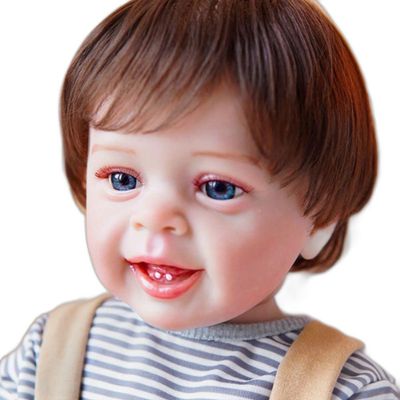 Bebe Reborn Menino Todo De Silicone De Vinil Realista Cabelo Implantado Fio A Fio