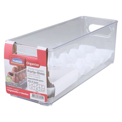 Porta Ovos Organizador Plasútil Plástico para 17 Ovos
