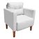 Poltrona Sala Decorativa Livia Pé Madeira Castanho Sintético Branco M11 - D'Rossi