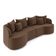 Sofá 4 Lugares Orgânico Living 250cm Mersa Veludo Marrom K01 - D'Rossi